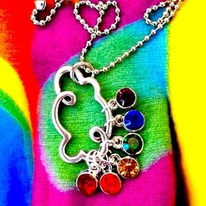 Pride necklace. Rainbow and cloud necklace. Rainbow charms necklace